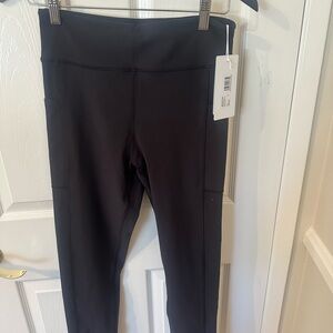 JOHNNY WAS Active USA Black High-Waist Leggings with Side Pockets